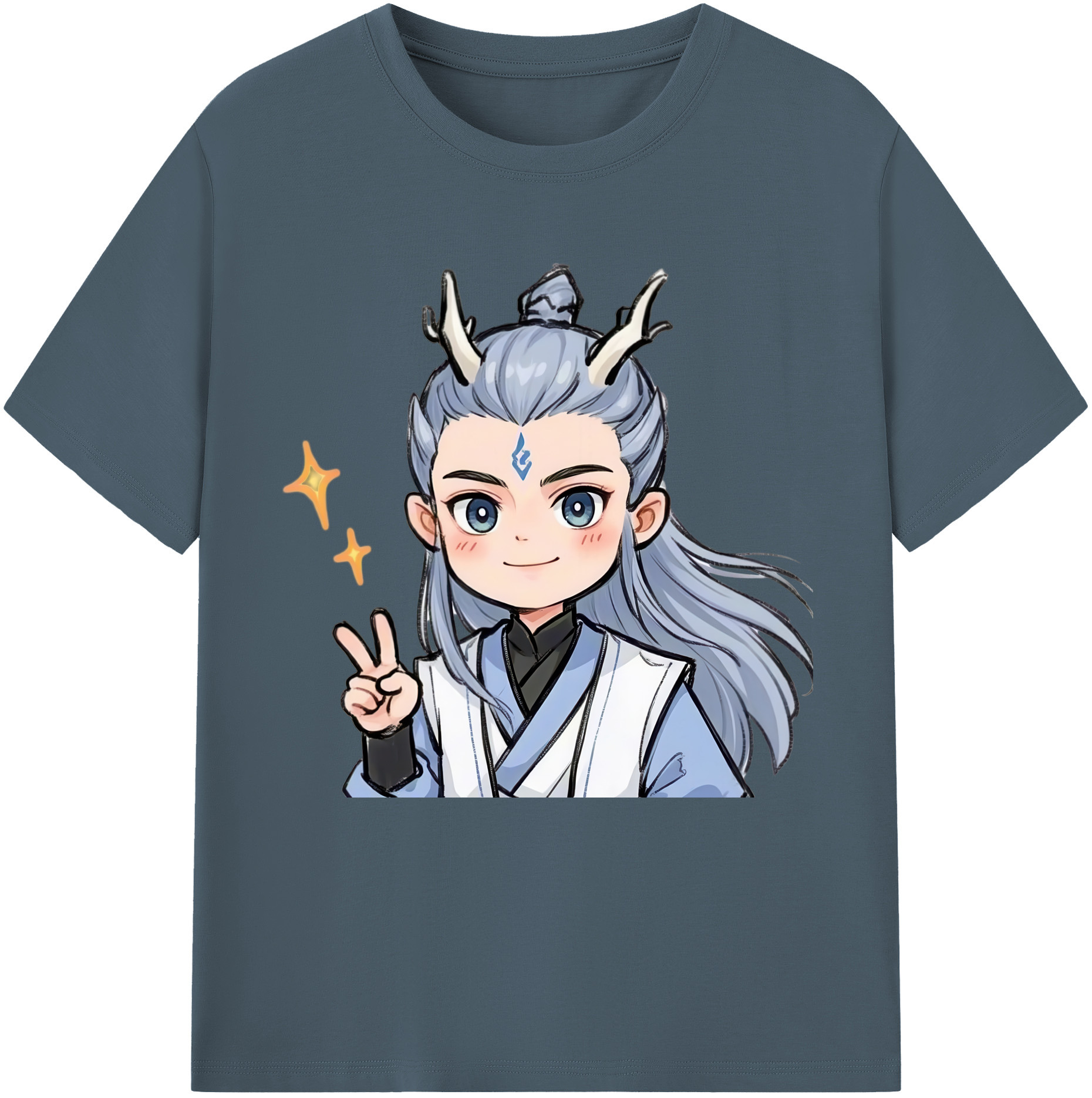 （画像用） Ne Zha 2 ナタ 魔童の大暴れ 綿100％半袖Tシャツ（フロントプリント）